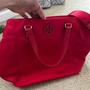 Red Tory Burch nylon purse.